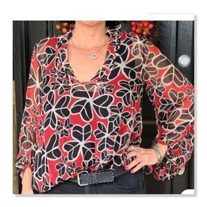 ✨ DIANE VON FURSTENBURG ✨ Silk Chiffon Blouson Sleeve Blouse - [Size 4]